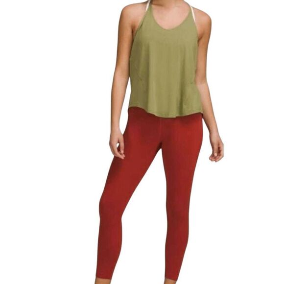 LULULEMON ATHLETICA Modal-Silk Yoga Tank In Bronze Green Size 2 - Picture 2 of 2